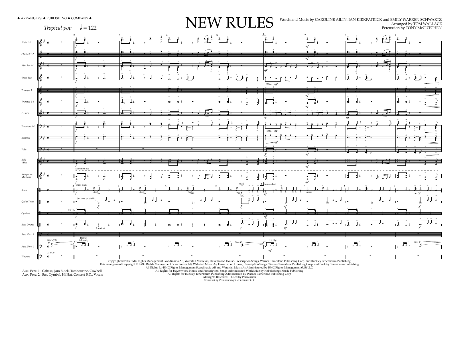 Learn to play Tom Wallace New Rules - Full Score sheet music for Marching Band in minutes. Price: 13.9700$ Tom Wallace New Rules - Full Score sheet music notes and chords arranged for Marching Band