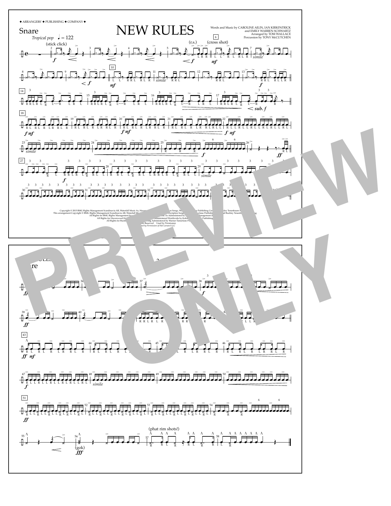 Learn to play Tom Wallace New Rules - Snare sheet music for Marching Band in minutes. Price: 7.8900$ Tom Wallace New Rules - Snare sheet music notes and chords arranged for Marching Band