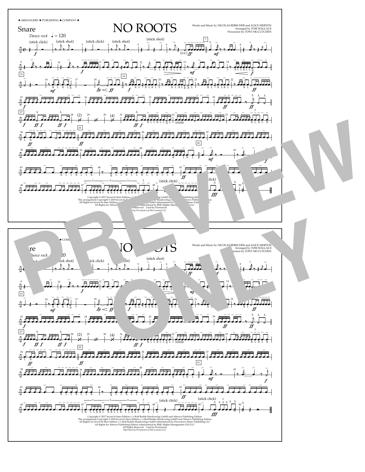Learn to play Tom Wallace No Roots - Snare sheet music for Marching Band in minutes. Price: 7.8900$ Tom Wallace No Roots - Snare sheet music notes and chords arranged for Marching Band