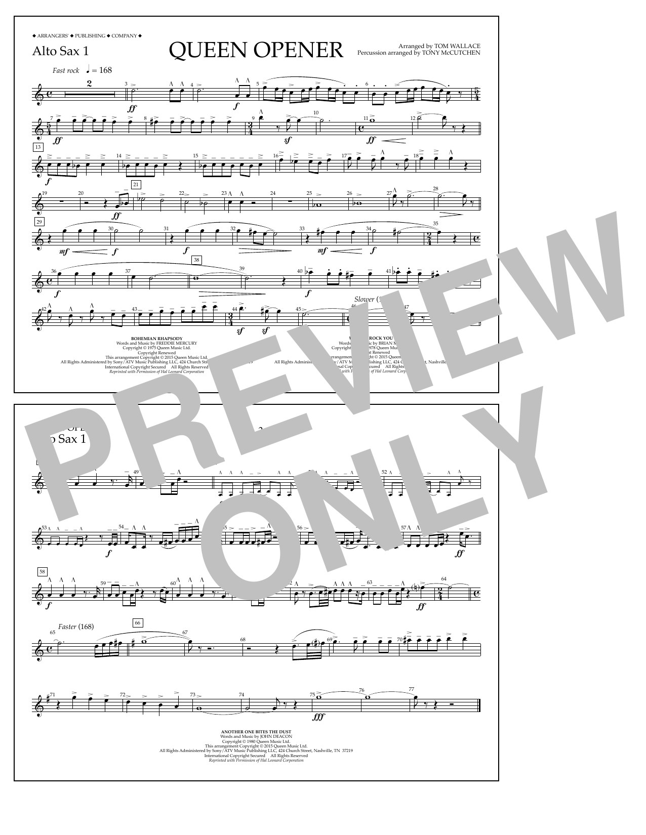 Learn to play Tom Wallace Queen Opener - Alto Sax 1 sheet music for Marching Band in minutes. Price: 7.8900$ Tom Wallace Queen Opener - Alto Sax 1 sheet music notes and chords arranged for Marching Band