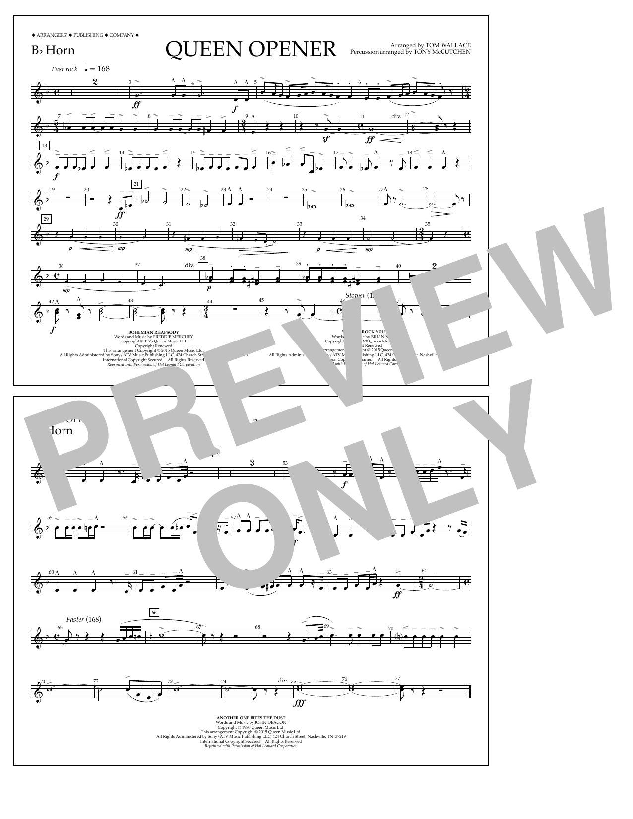 Learn to play Tom Wallace Queen Opener - Bb Horn sheet music for Marching Band in minutes. Price: 7.8900$ Tom Wallace Queen Opener - Bb Horn sheet music notes and chords arranged for Marching Band