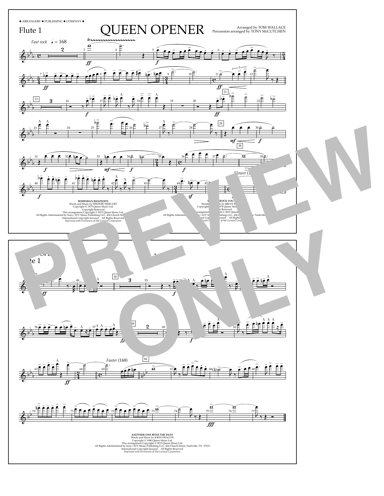 Learn to play Tom Wallace Queen Opener - Flute 1 sheet music for Marching Band in minutes. Price: 7.8900$ Tom Wallace Queen Opener - Flute 1 sheet music notes and chords arranged for Marching Band