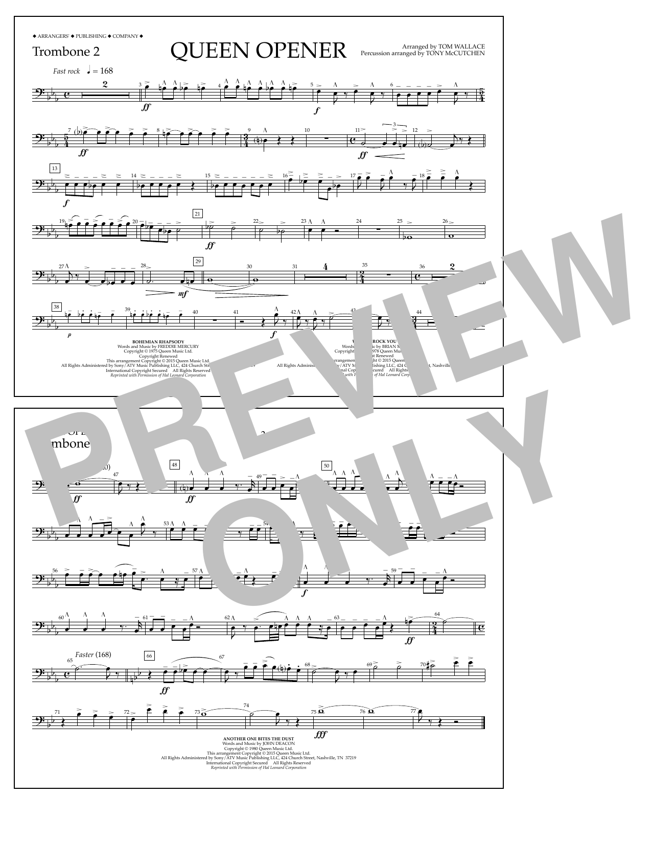 Learn to play Tom Wallace Queen Opener - Trombone 2 sheet music for Marching Band in minutes. Price: 7.8900$ Tom Wallace Queen Opener - Trombone 2 sheet music notes and chords arranged for Marching Band