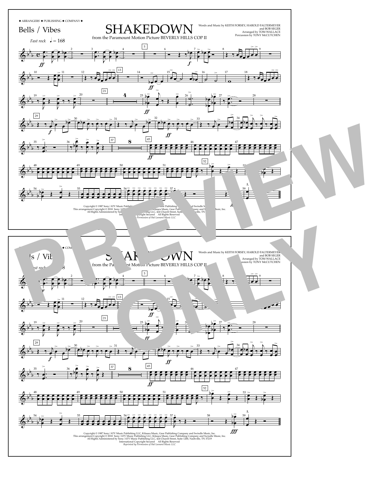 Learn to play Tom Wallace Shakedown - Bells/Vibes sheet music for Marching Band in minutes. Price: 7.8900$ Tom Wallace Shakedown - Bells/Vibes sheet music notes and chords arranged for Marching Band