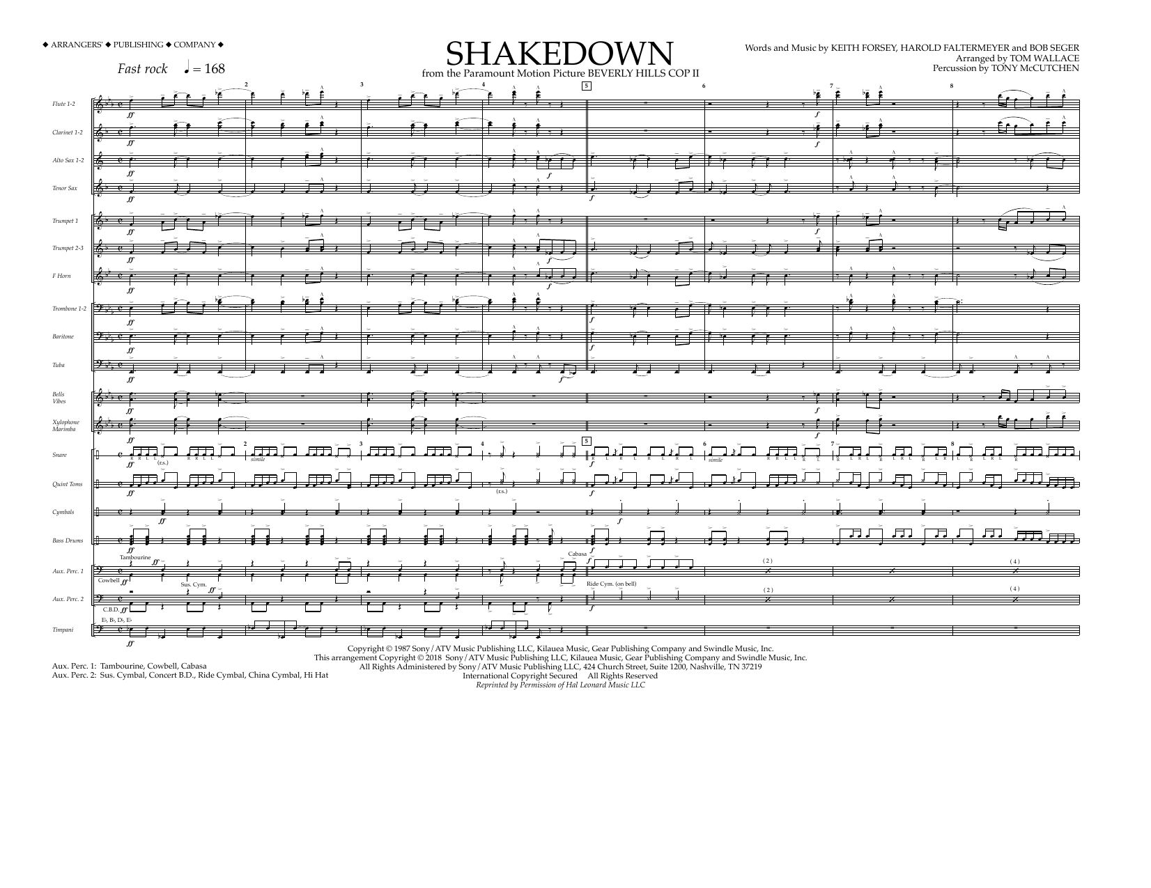 Learn to play Tom Wallace Shakedown - Full Score sheet music for Marching Band in minutes. Price: 14.9700$ Tom Wallace Shakedown - Full Score sheet music notes and chords arranged for Marching Band