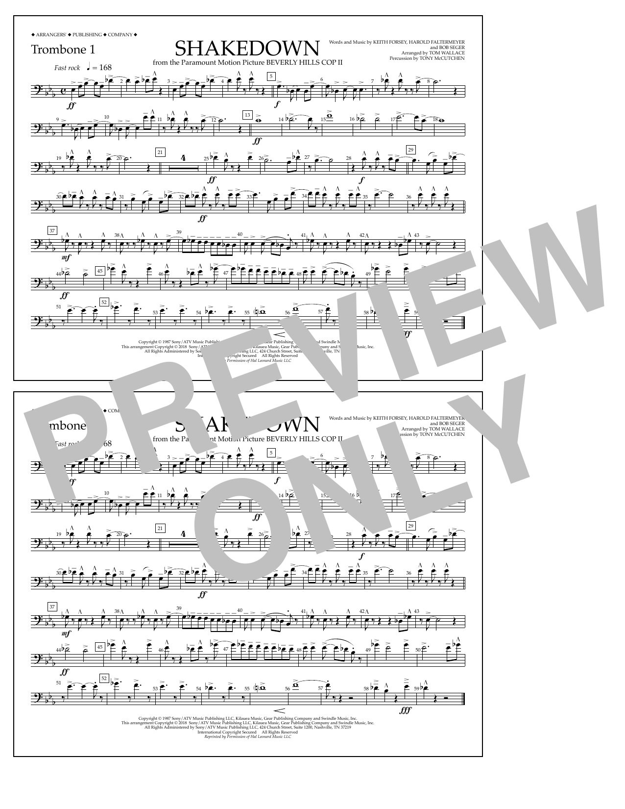 Learn to play Tom Wallace Shakedown - Trombone 1 sheet music for Marching Band in minutes. Price: 7.8900$ Tom Wallace Shakedown - Trombone 1 sheet music notes and chords arranged for Marching Band