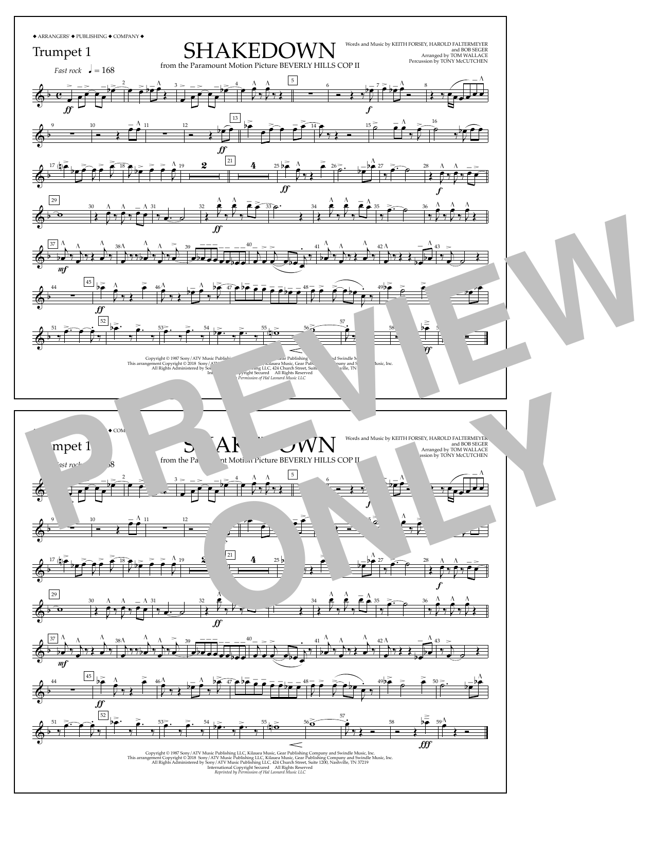 Learn to play Tom Wallace Shakedown - Trumpet 1 sheet music for Marching Band in minutes. Price: 7.8900$ Tom Wallace Shakedown - Trumpet 1 sheet music notes and chords arranged for Marching Band