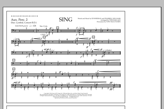 Learn to play Tom Wallace Sing - Aux. Perc. 2 sheet music for Marching Band in minutes. Price: 7.8900$ Tom Wallace Sing - Aux. Perc. 2 sheet music notes and chords arranged for Marching Band