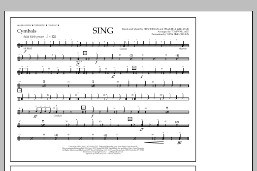 Tom Wallace Sing - Cymbals sheet music notes and chords. Download Printable PDF.