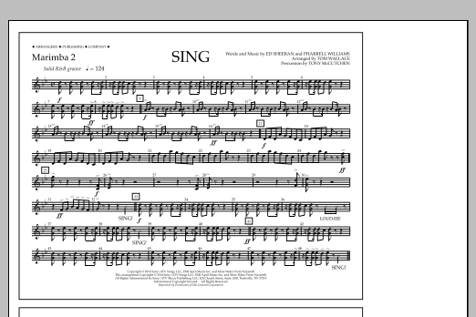 Learn to play Tom Wallace Sing - Marimba 2 sheet music for Marching Band in minutes. Price: 7.8900$ Tom Wallace Sing - Marimba 2 sheet music notes and chords arranged for Marching Band