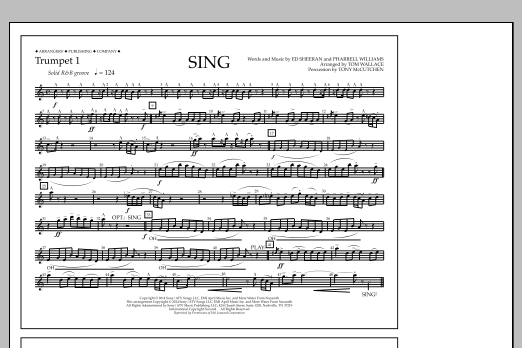 Learn to play Tom Wallace Sing - Trumpet 1 sheet music for Marching Band in minutes. Price: 7.8900$ Tom Wallace Sing - Trumpet 1 sheet music notes and chords arranged for Marching Band