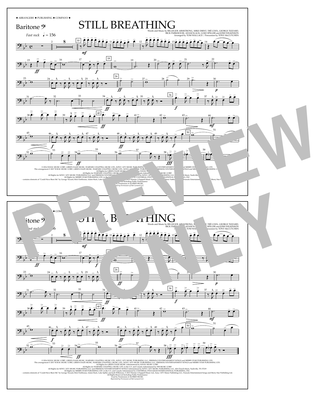 Learn to play Tom Wallace Still Breathing - Baritone B.C. sheet music for Marching Band in minutes. Price: 7.8900$ Tom Wallace Still Breathing - Baritone B.C. sheet music notes and chords arranged for Marching Band