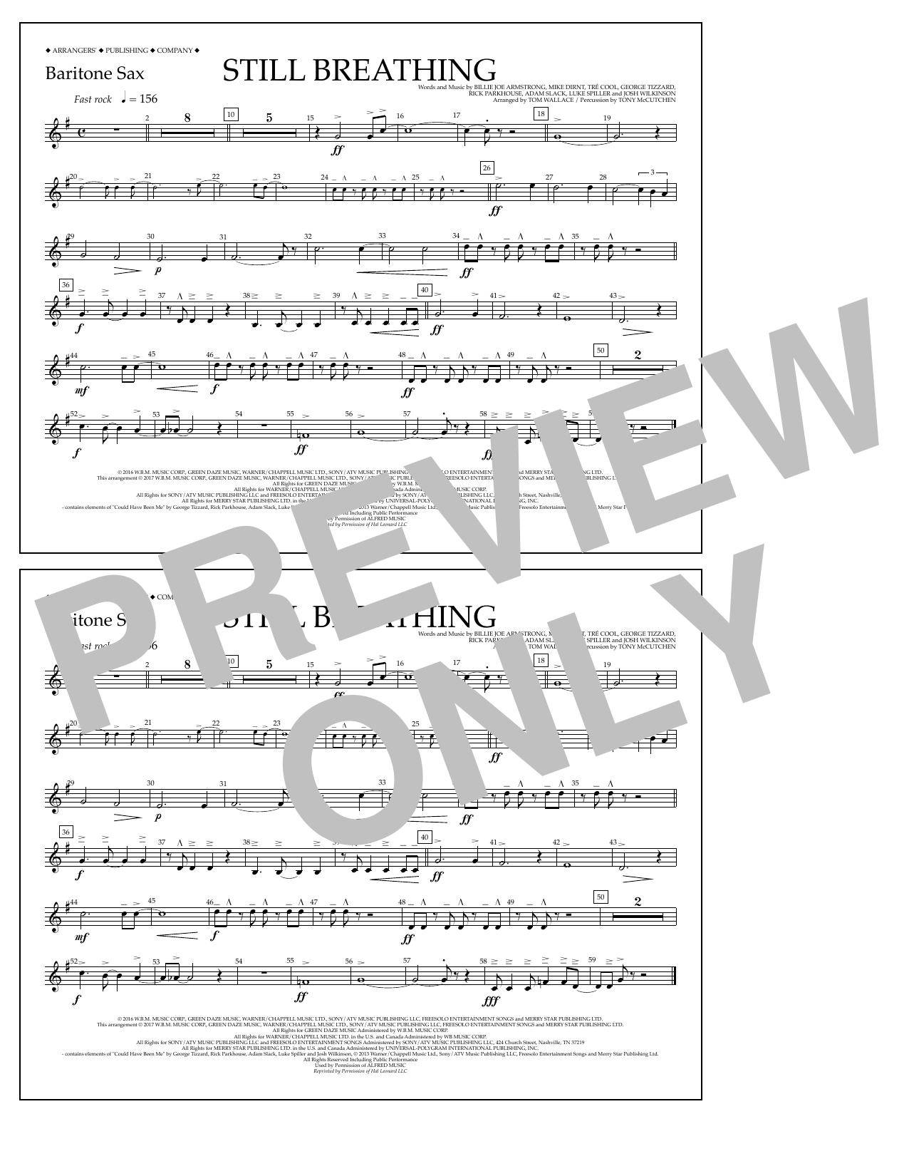 Learn to play Tom Wallace Still Breathing - Baritone Sax sheet music for Marching Band in minutes. Price: 7.8900$ Tom Wallace Still Breathing - Baritone Sax sheet music notes and chords arranged for Marching Band