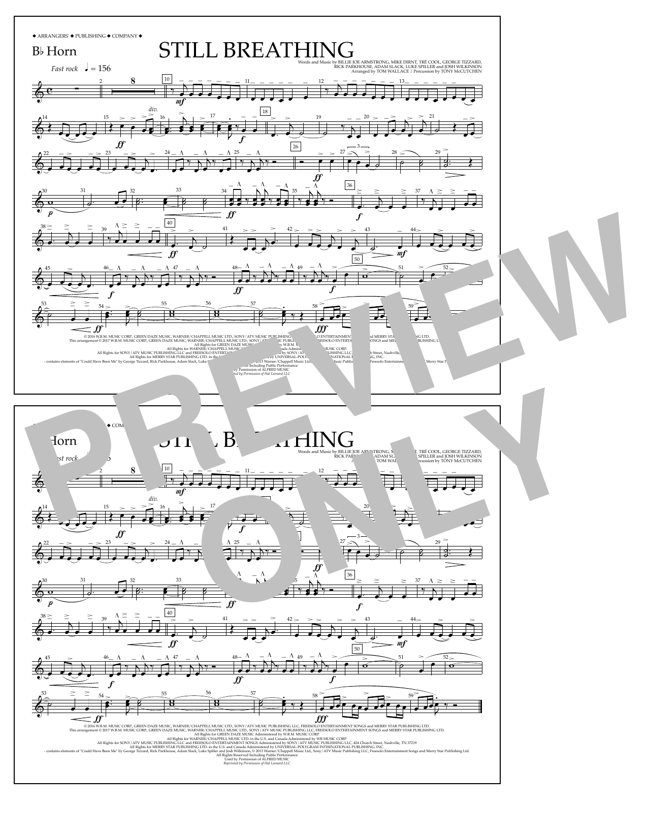 Learn to play Tom Wallace Still Breathing - Bb Horn sheet music for Marching Band in minutes. Price: 7.8900$ Tom Wallace Still Breathing - Bb Horn sheet music notes and chords arranged for Marching Band