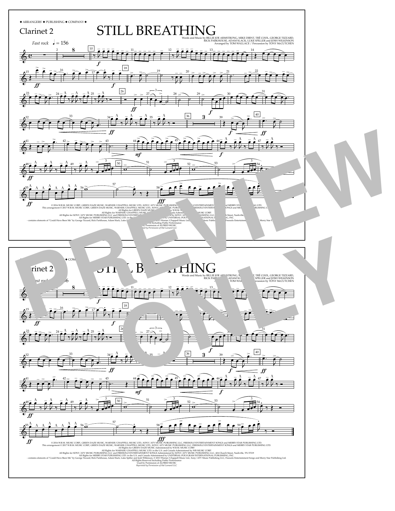 Learn to play Tom Wallace Still Breathing - Clarinet 2 sheet music for Marching Band in minutes. Price: 7.8900$ Tom Wallace Still Breathing - Clarinet 2 sheet music notes and chords arranged for Marching Band