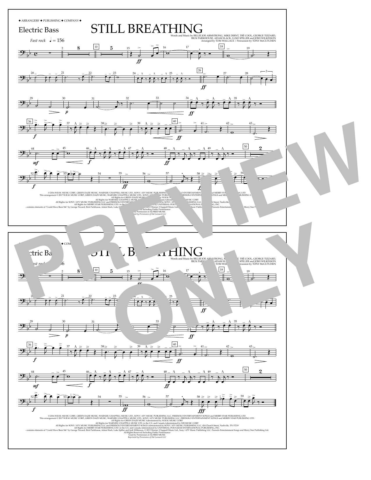 Learn to play Tom Wallace Still Breathing - Electric Bass sheet music for Marching Band in minutes. Price: 7.8900$ Tom Wallace Still Breathing - Electric Bass sheet music notes and chords arranged for Marching Band