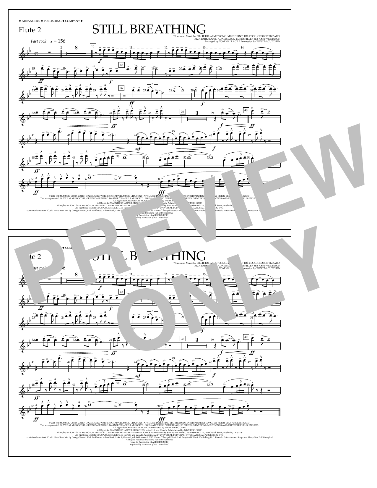 Learn to play Tom Wallace Still Breathing - Flute 2 sheet music for Marching Band in minutes. Price: 7.8900$ Tom Wallace Still Breathing - Flute 2 sheet music notes and chords arranged for Marching Band