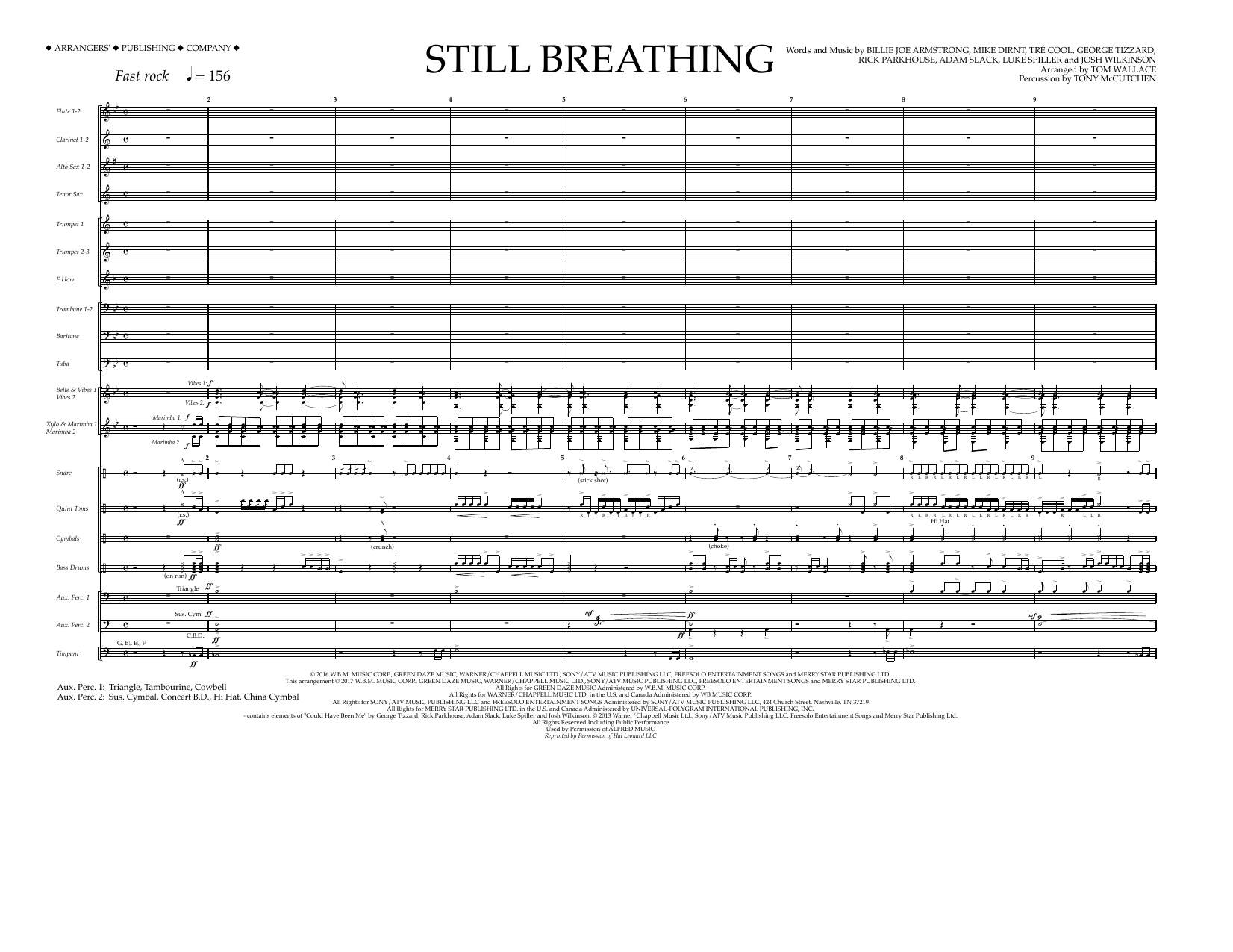Learn to play Tom Wallace Still Breathing - Full Score sheet music for Marching Band in minutes. Price: 11.9700$ Tom Wallace Still Breathing - Full Score sheet music notes and chords arranged for Marching Band