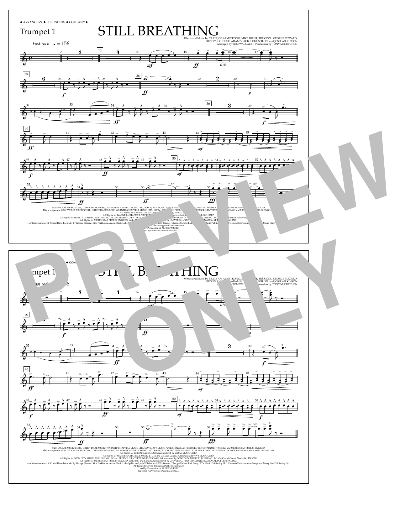 Learn to play Tom Wallace Still Breathing - Trumpet 1 sheet music for Marching Band in minutes. Price: 7.8900$ Tom Wallace Still Breathing - Trumpet 1 sheet music notes and chords arranged for Marching Band