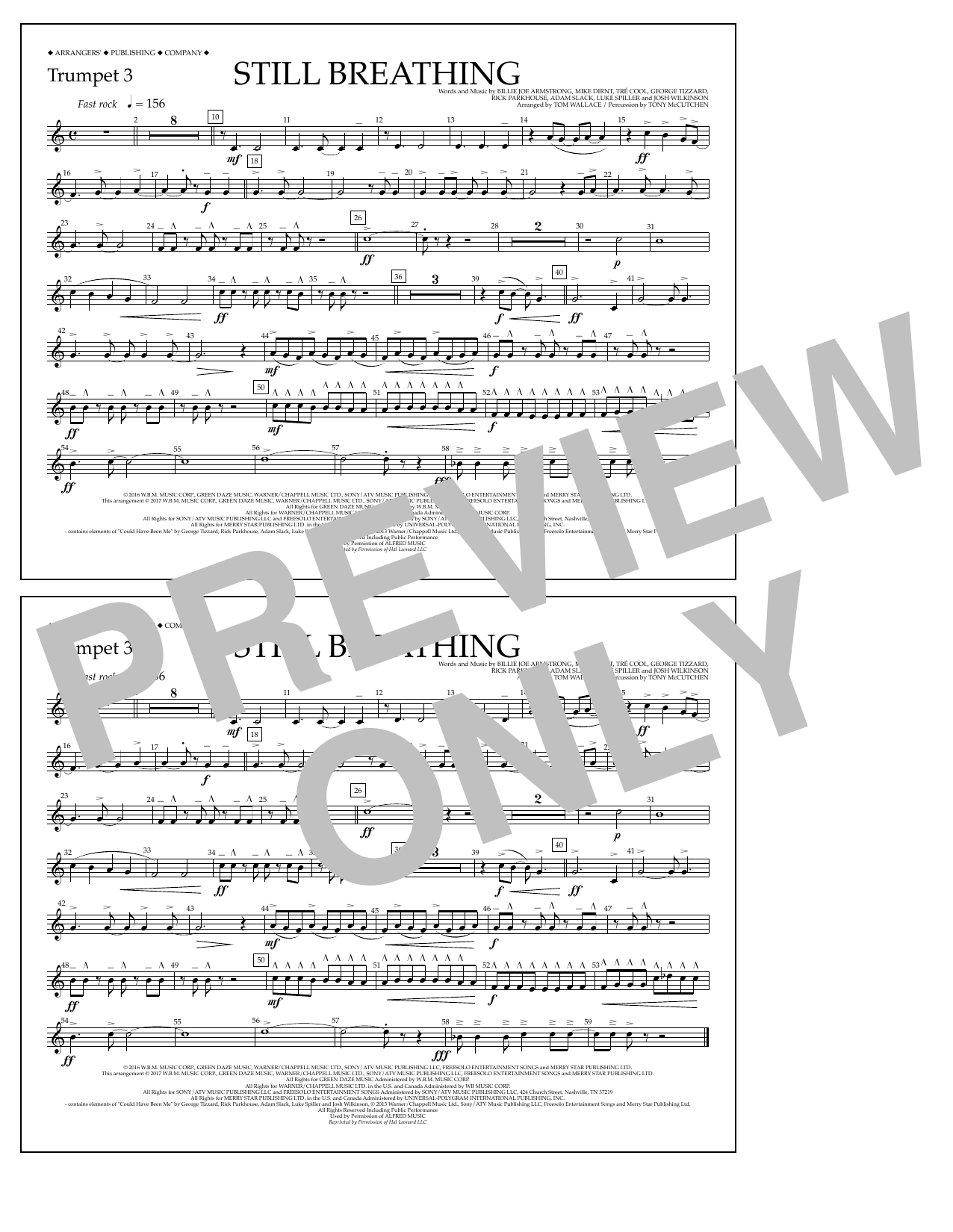 Learn to play Tom Wallace Still Breathing - Trumpet 3 sheet music for Marching Band in minutes. Price: 7.8900$ Tom Wallace Still Breathing - Trumpet 3 sheet music notes and chords arranged for Marching Band