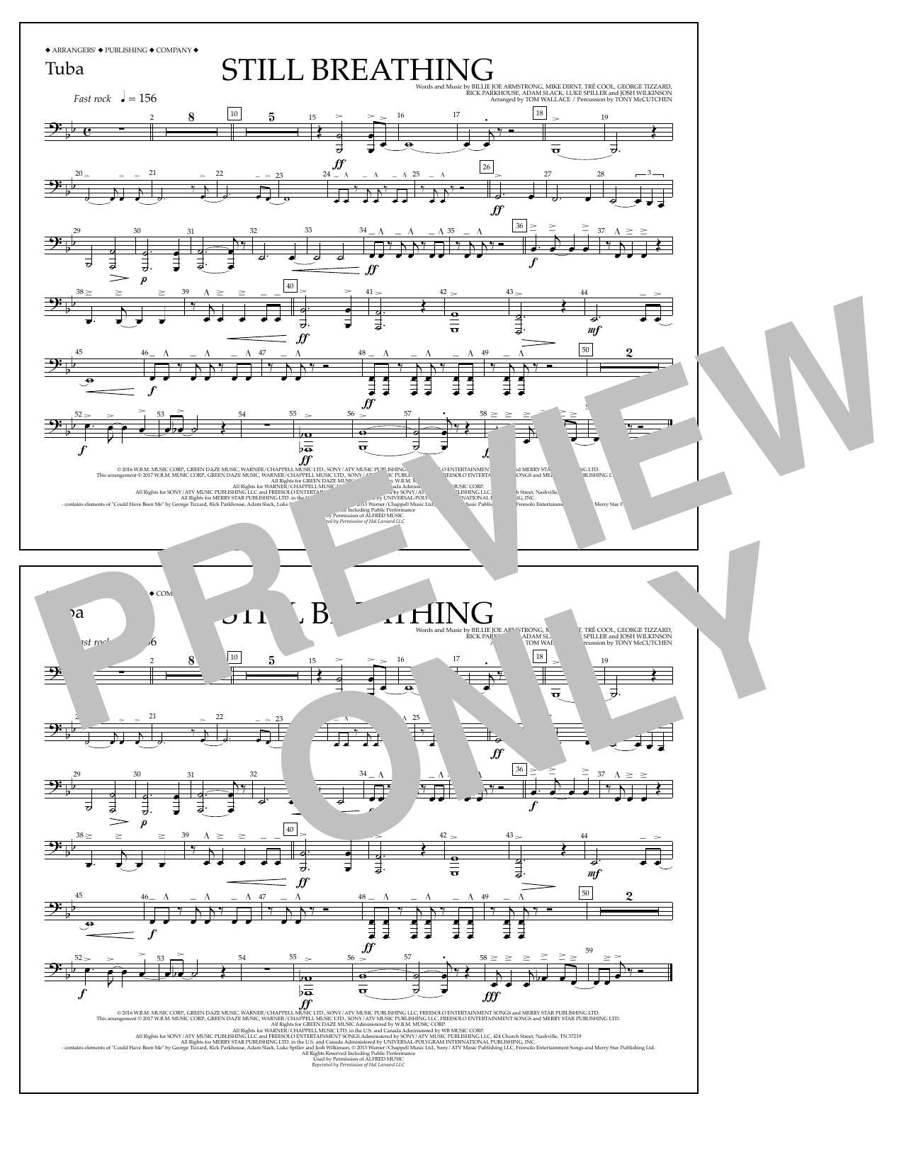 Learn to play Tom Wallace Still Breathing - Tuba sheet music for Marching Band in minutes. Price: 7.8900$ Tom Wallace Still Breathing - Tuba sheet music notes and chords arranged for Marching Band