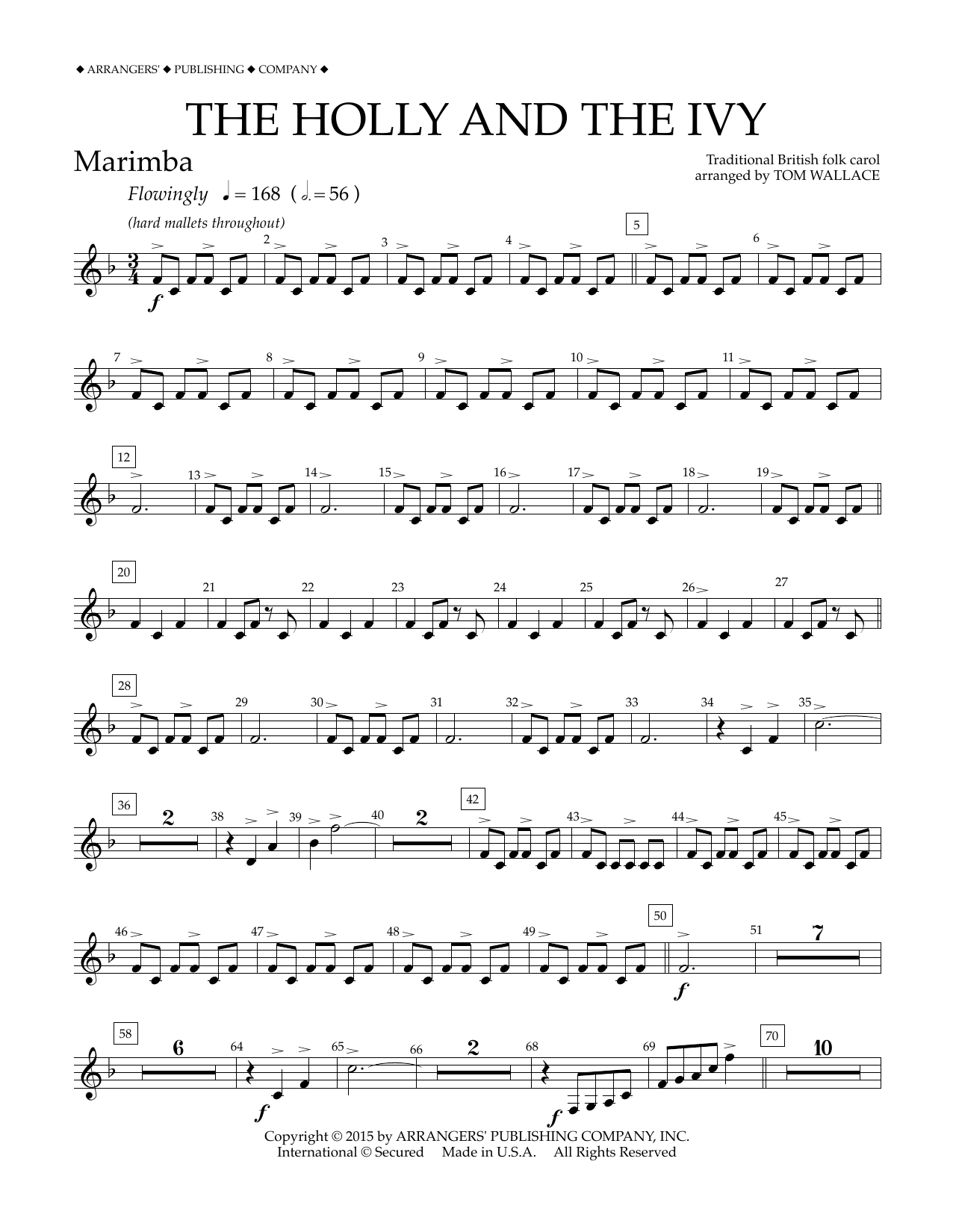 Learn to play Tom Wallace The Holly and the Ivy - Marimba sheet music for Concert Band in minutes. Price: 5.9900$ Tom Wallace The Holly and the Ivy - Marimba sheet music notes and chords arranged for Concert Band