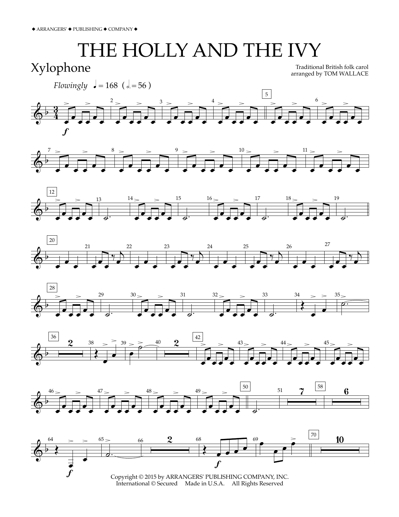 Learn to play Tom Wallace The Holly and the Ivy - Xylophone sheet music for Concert Band in minutes. Price: 5.9900$ Tom Wallace The Holly and the Ivy - Xylophone sheet music notes and chords arranged for Concert Band