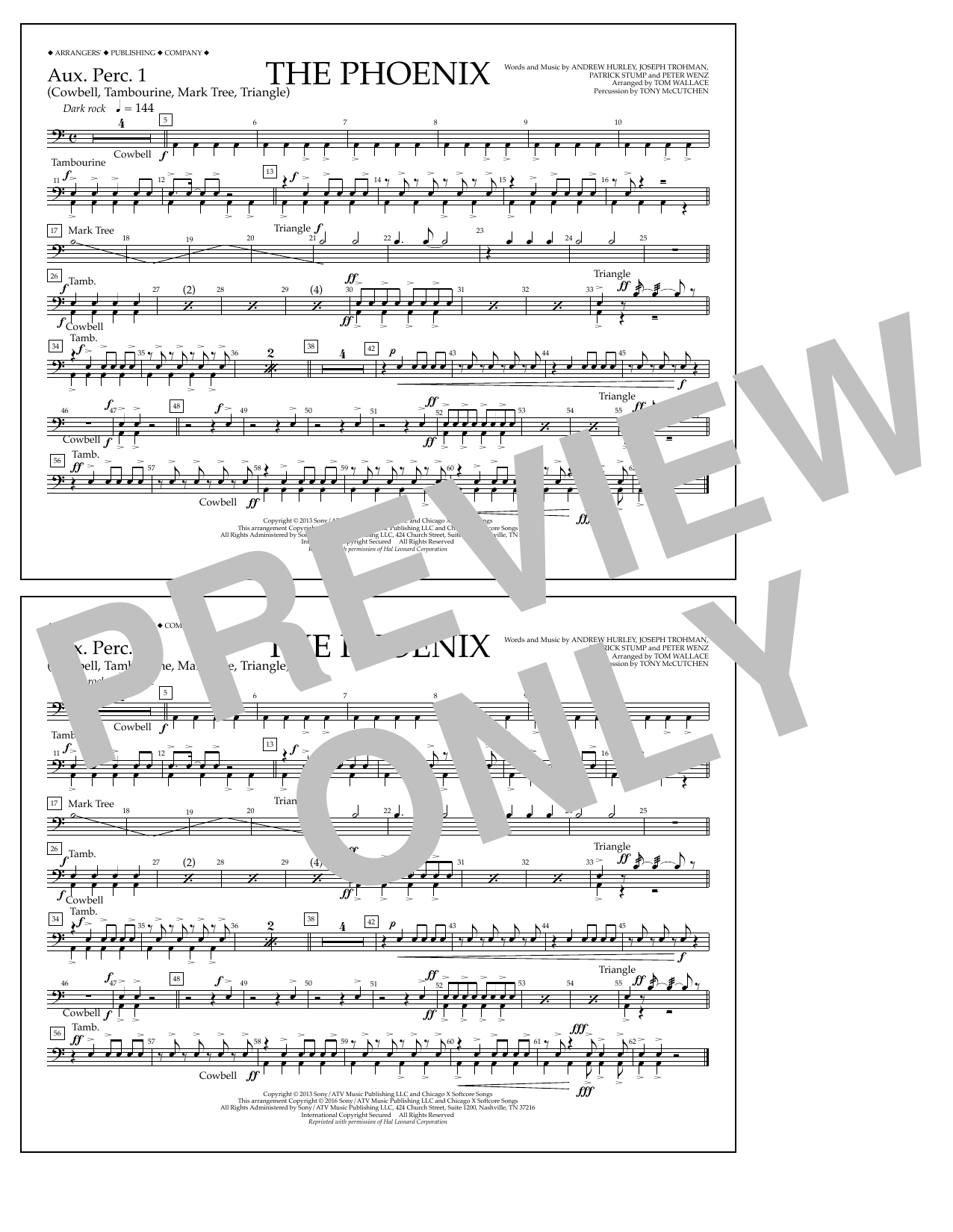 Learn to play Tom Wallace The Phoenix - Aux. Perc. 1 sheet music for Marching Band in minutes. Price: 7.8900$ Tom Wallace The Phoenix - Aux. Perc. 1 sheet music notes and chords arranged for Marching Band
