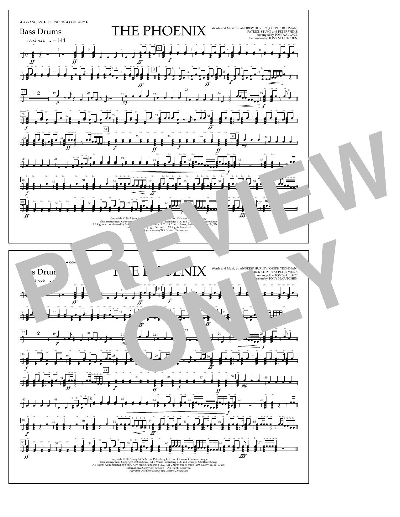 Learn to play Tom Wallace The Phoenix - Bass Drums sheet music for Marching Band in minutes. Price: 7.8900$ Tom Wallace The Phoenix - Bass Drums sheet music notes and chords arranged for Marching Band