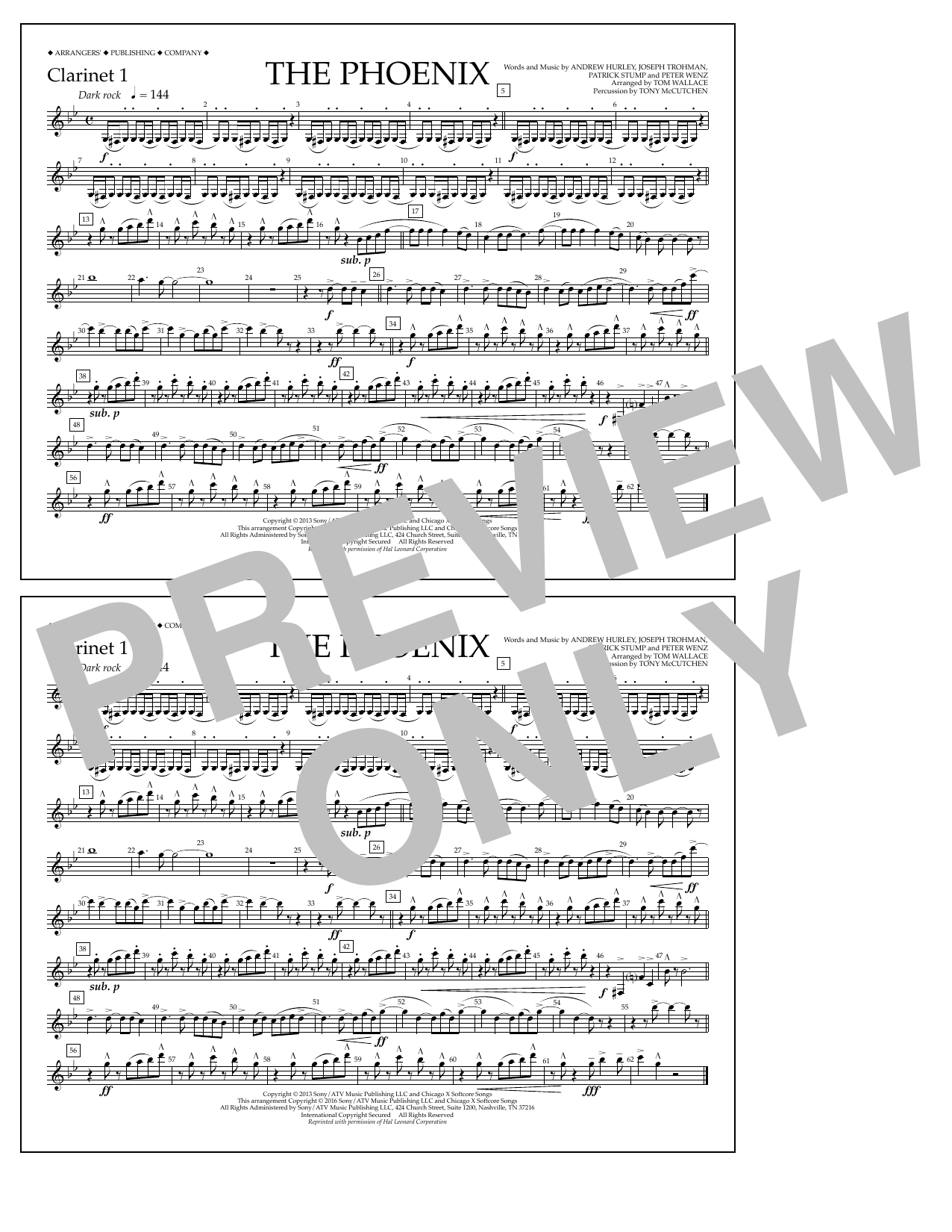 Learn to play Tom Wallace The Phoenix - Clarinet 1 sheet music for Marching Band in minutes. Price: 7.8900$ Tom Wallace The Phoenix - Clarinet 1 sheet music notes and chords arranged for Marching Band