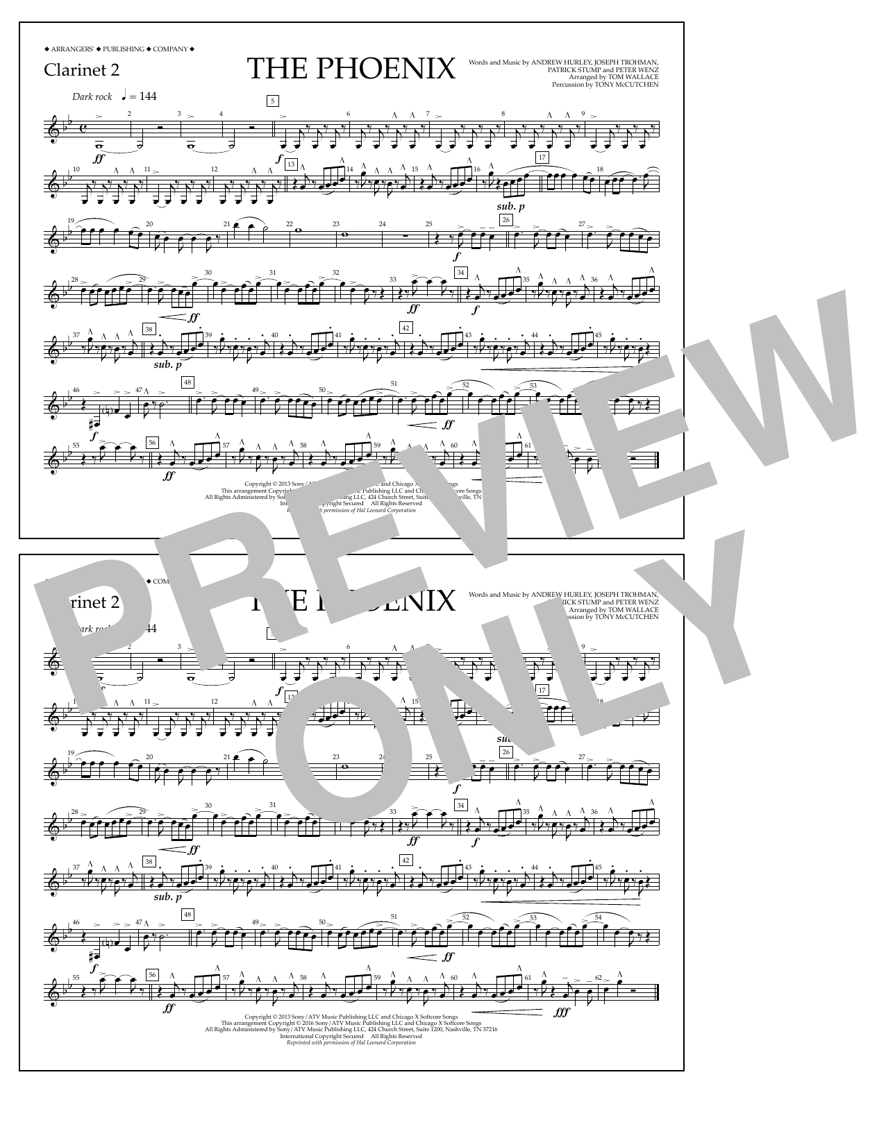 Learn to play Tom Wallace The Phoenix - Clarinet 2 sheet music for Marching Band in minutes. Price: 7.8900$ Tom Wallace The Phoenix - Clarinet 2 sheet music notes and chords arranged for Marching Band