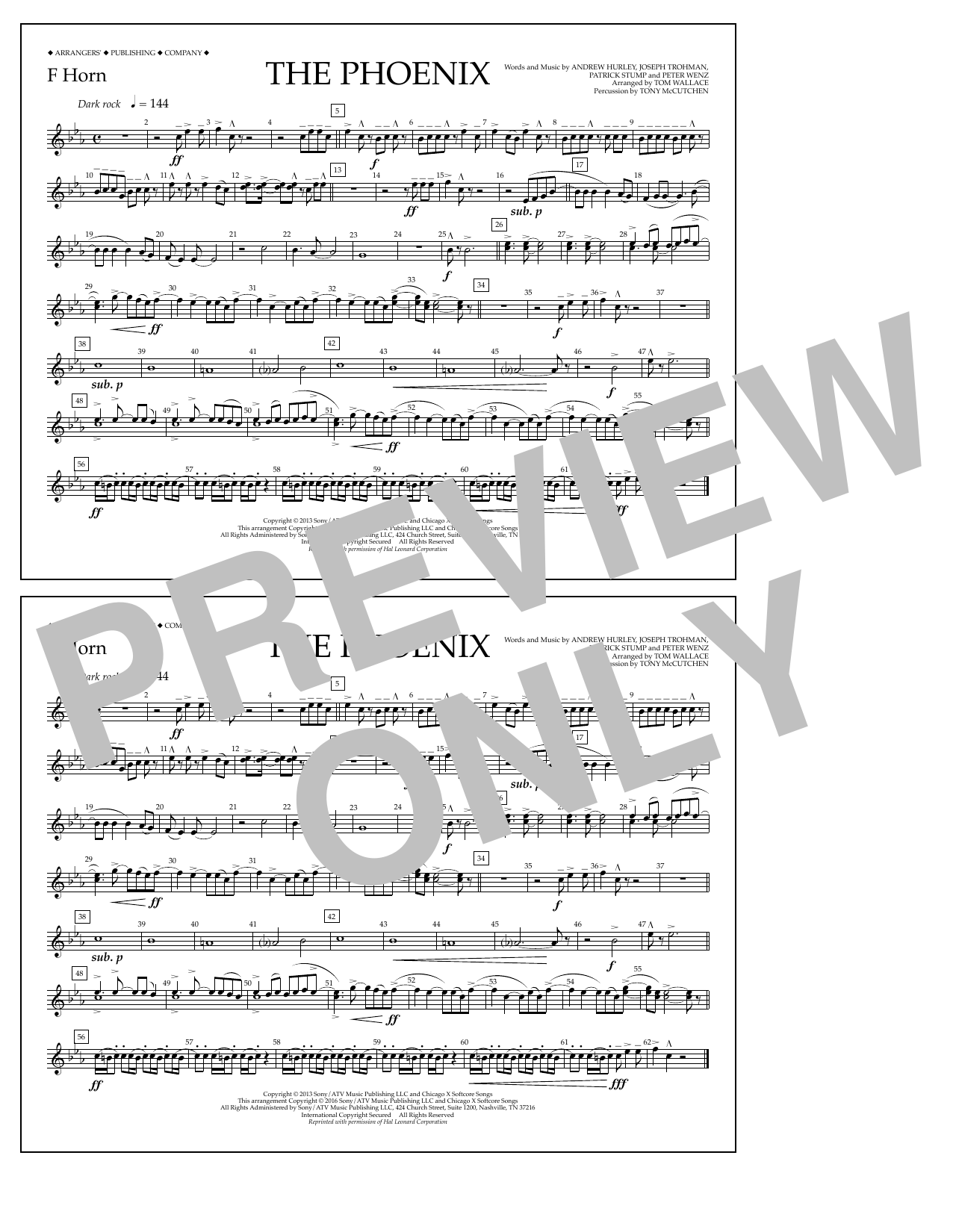 Learn to play Tom Wallace The Phoenix - F Horn sheet music for Marching Band in minutes. Price: 7.8900$ Tom Wallace The Phoenix - F Horn sheet music notes and chords arranged for Marching Band