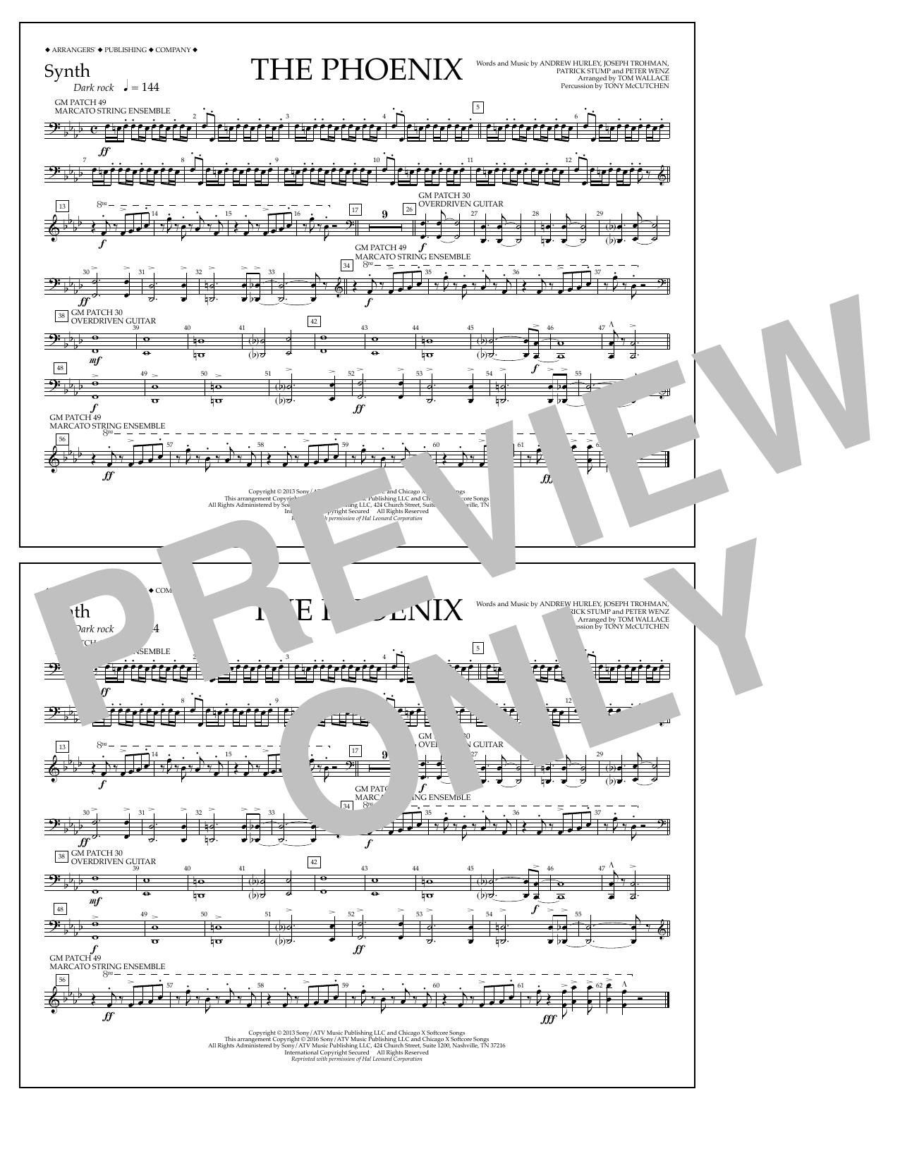 Learn to play Tom Wallace The Phoenix - Synthesizer sheet music for Marching Band in minutes. Price: 7.8900$ Tom Wallace The Phoenix - Synthesizer sheet music notes and chords arranged for Marching Band