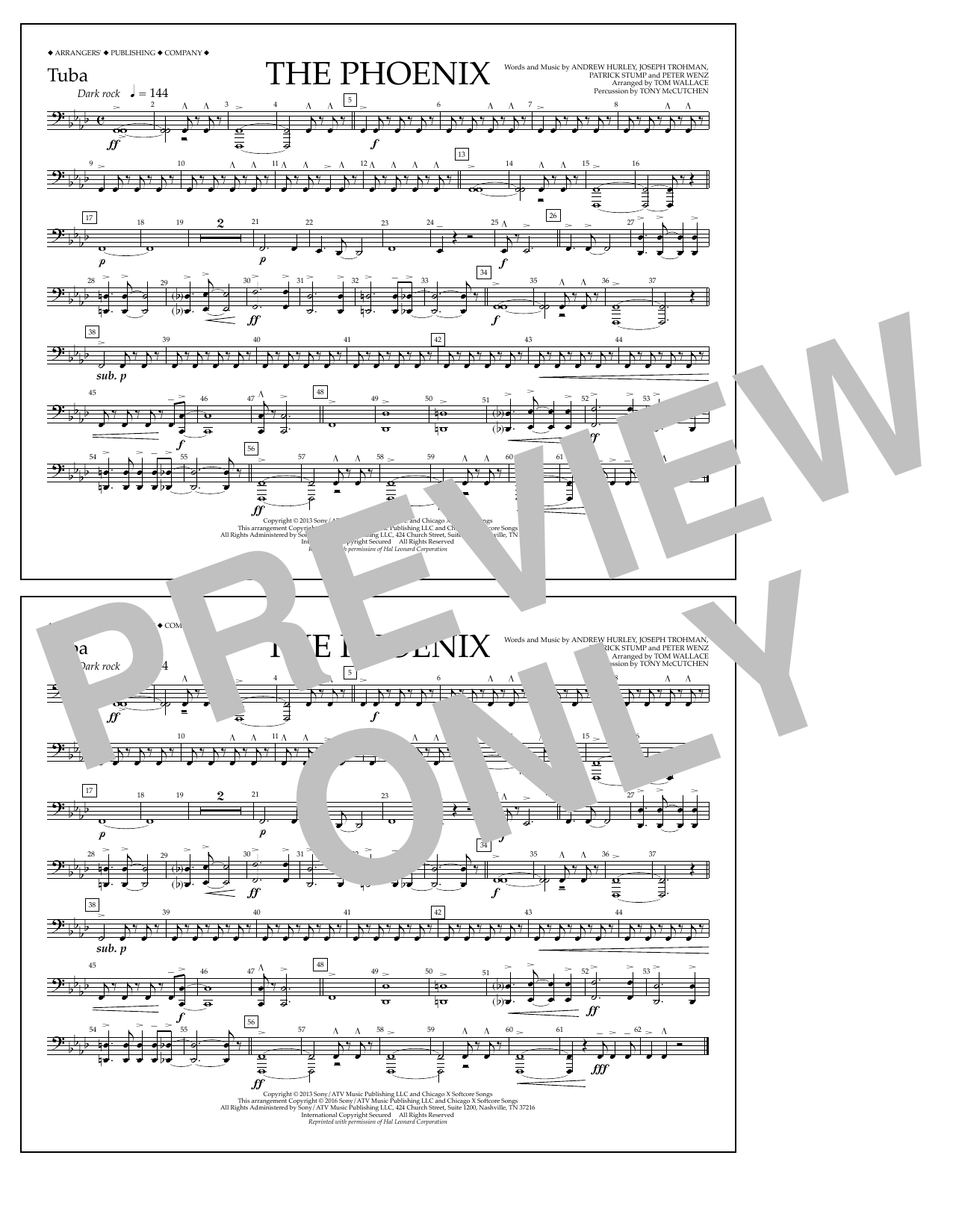 Learn to play Tom Wallace The Phoenix - Tuba sheet music for Marching Band in minutes. Price: 7.8900$ Tom Wallace The Phoenix - Tuba sheet music notes and chords arranged for Marching Band