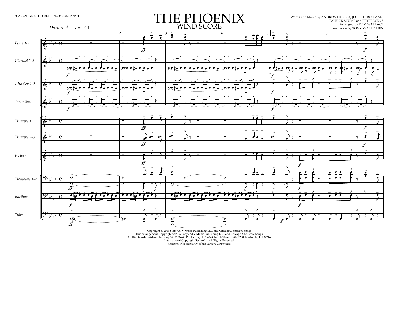 Learn to play Tom Wallace The Phoenix - Wind Score sheet music for Marching Band in minutes. Price: 11.9700$ Tom Wallace The Phoenix - Wind Score sheet music notes and chords arranged for Marching Band