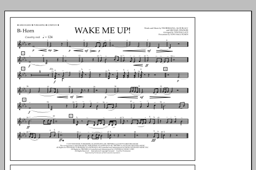Learn to play Tom Wallace Wake Me Up! - Bb Horn sheet music for Marching Band in minutes. Price: 7.8900$ Tom Wallace Wake Me Up! - Bb Horn sheet music notes and chords arranged for Marching Band