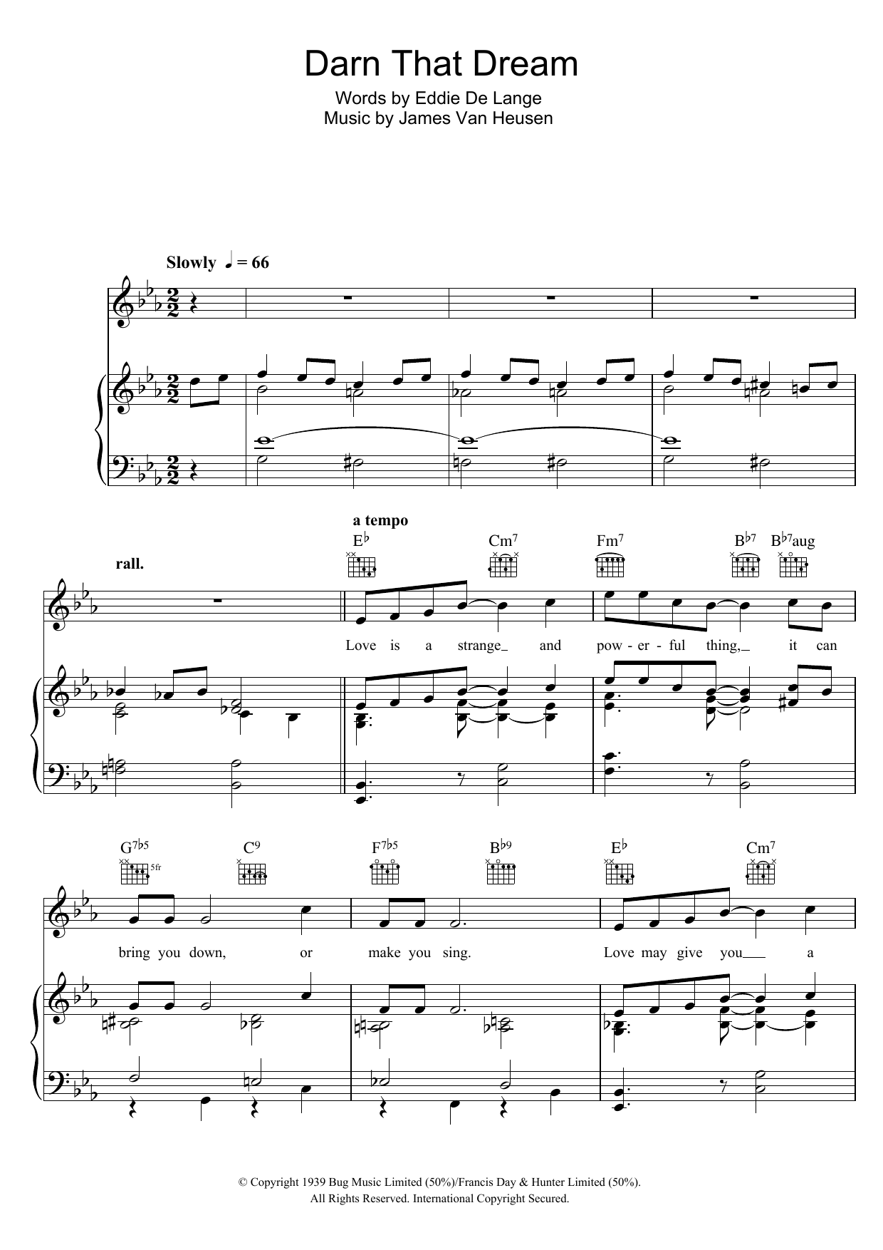 Tony Bennett Darn That Dream sheet music notes and chords. Download Printable PDF.