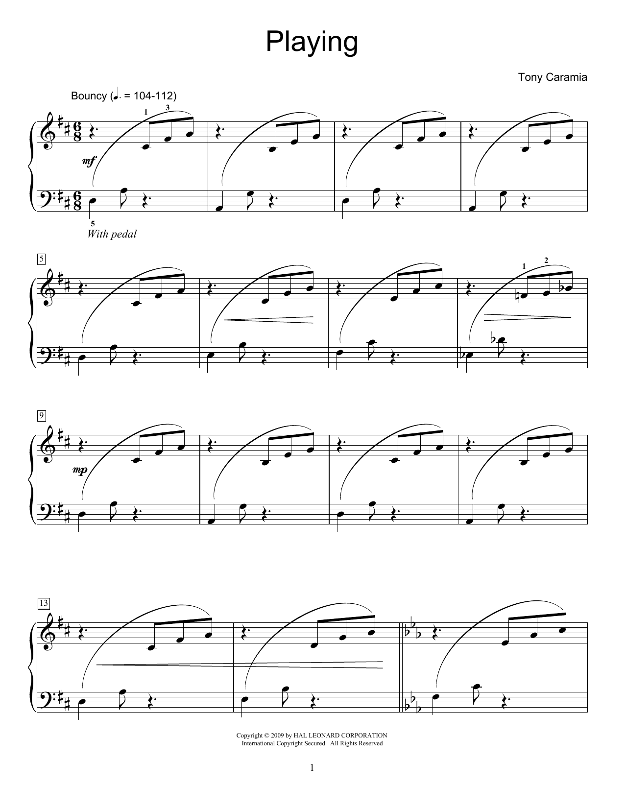 Tony Caramia Playing sheet music notes and chords. Download Printable PDF.