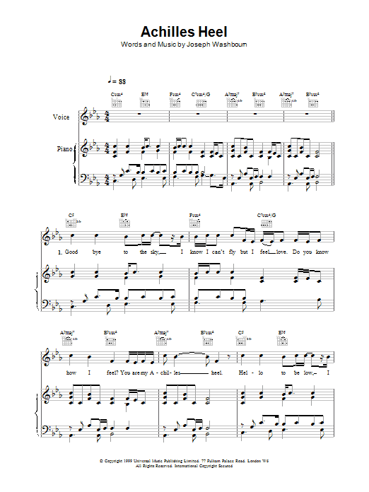 Toploader Achilles Heel sheet music notes and chords. Download Printable PDF.