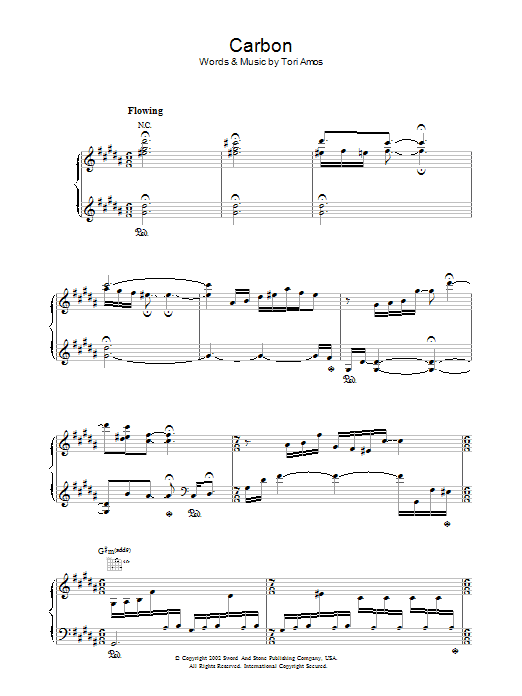 Tori Amos Carbon sheet music notes and chords. Download Printable PDF.