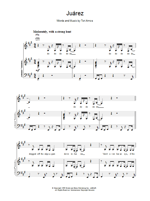 Tori Amos Juarez sheet music notes and chords. Download Printable PDF.