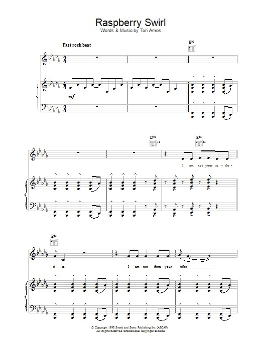 Tori Amos Raspberry Swirl sheet music for Piano, Vocal & Guitar in minutes. Price: 7.8900$ Tori Amos Raspberry Swirl sheet music notes and chords. Download Printable PDF.