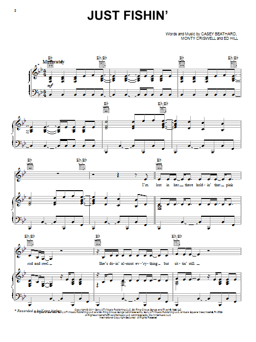 Trace Adkins Just Fishin' sheet music notes and chords. Download Printable PDF.