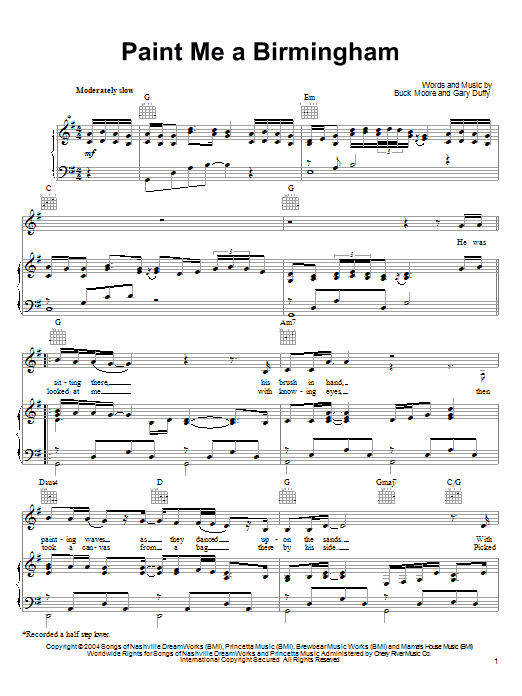 Tracy Lawrence Paint Me A Birmingham sheet music notes and chords. Download Printable PDF.