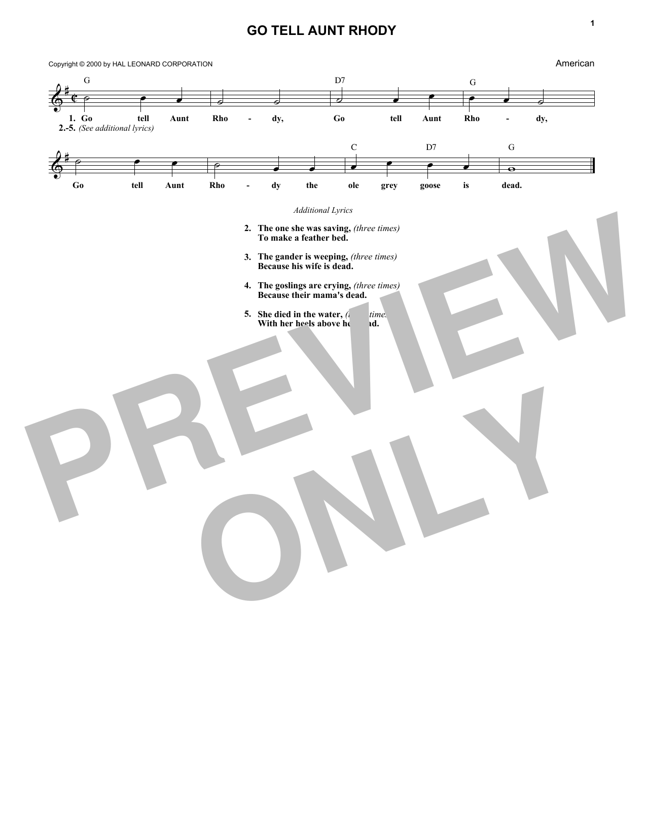 Learn to play Traditional (Go Tell Aunt Rhody) The Ole Grey Goose Is Dead sheet music for Lead Sheet / Fake Book in minutes. Price: 5.9900$ Traditional (Go Tell Aunt Rhody) The Ole Grey Goose Is Dead sheet music notes and chords arranged for Lead Sheet / Fake Book