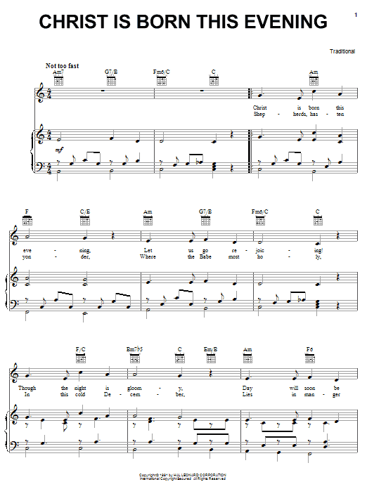 Learn to play Traditional Christ Is Born This Evening sheet music for Ukulele in minutes. Traditional Christ Is Born This Evening sheet music notes and chords. Download Printable PDF.