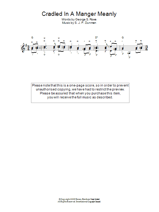 Learn to play Traditional Cradled In A Manger, Meanly sheet music for Solo Guitar in minutes. Price: 5.9900$ Traditional Cradled In A Manger, Meanly sheet music notes and chords. Download Printable PDF.