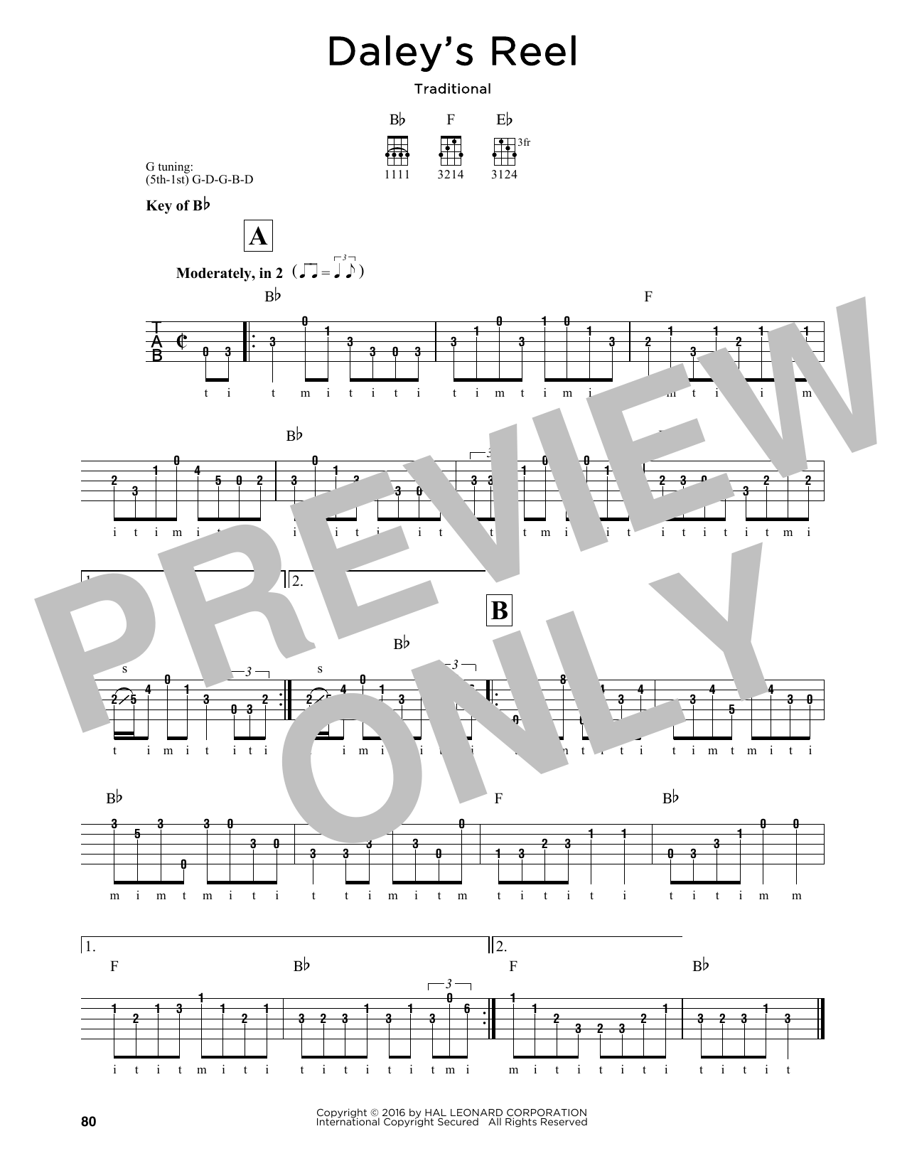 Traditional Daley's Reel sheet music notes and chords. Download Printable PDF.