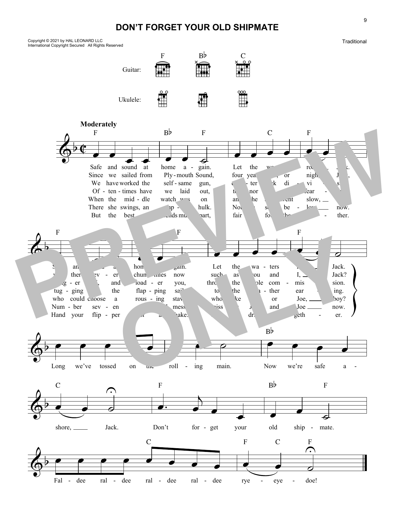 Learn to play Traditional Don't Forget Your Old Shipmate sheet music for Lead Sheet / Fake Book in minutes. Price: 5.9900$ Traditional Don't Forget Your Old Shipmate sheet music notes and chords arranged for Lead Sheet / Fake Book
