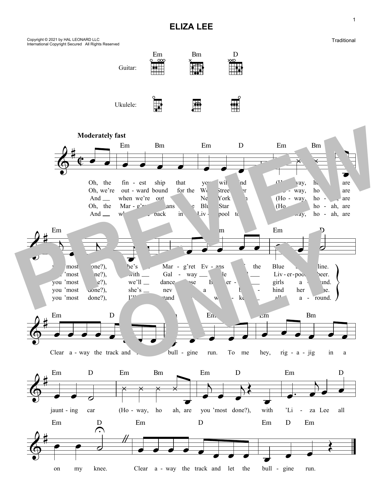 Learn to play Traditional Eliza Lee sheet music for Lead Sheet / Fake Book in minutes. Price: 5.9900$ Traditional Eliza Lee sheet music notes and chords arranged for Lead Sheet / Fake Book